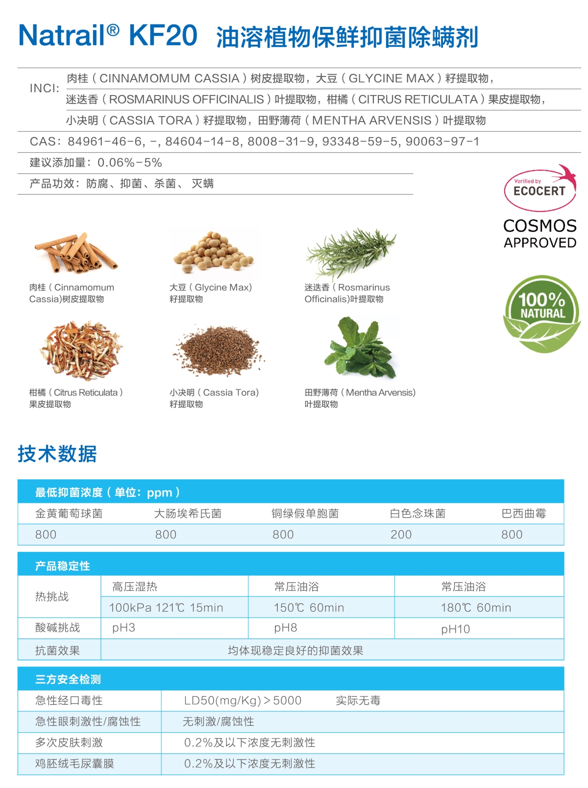 Natrail® KF20油溶植物保鲜抑菌除螨剂